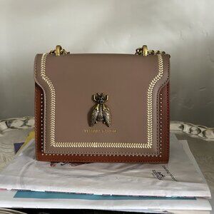 New Crossbody Chain Bag – Beige/Brown – Small Shoulder Handbag